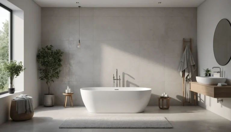 baignoire ilot contre un mur
