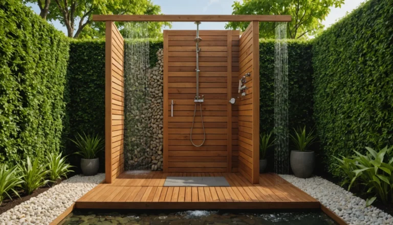 pare-vue pour douche de jardin