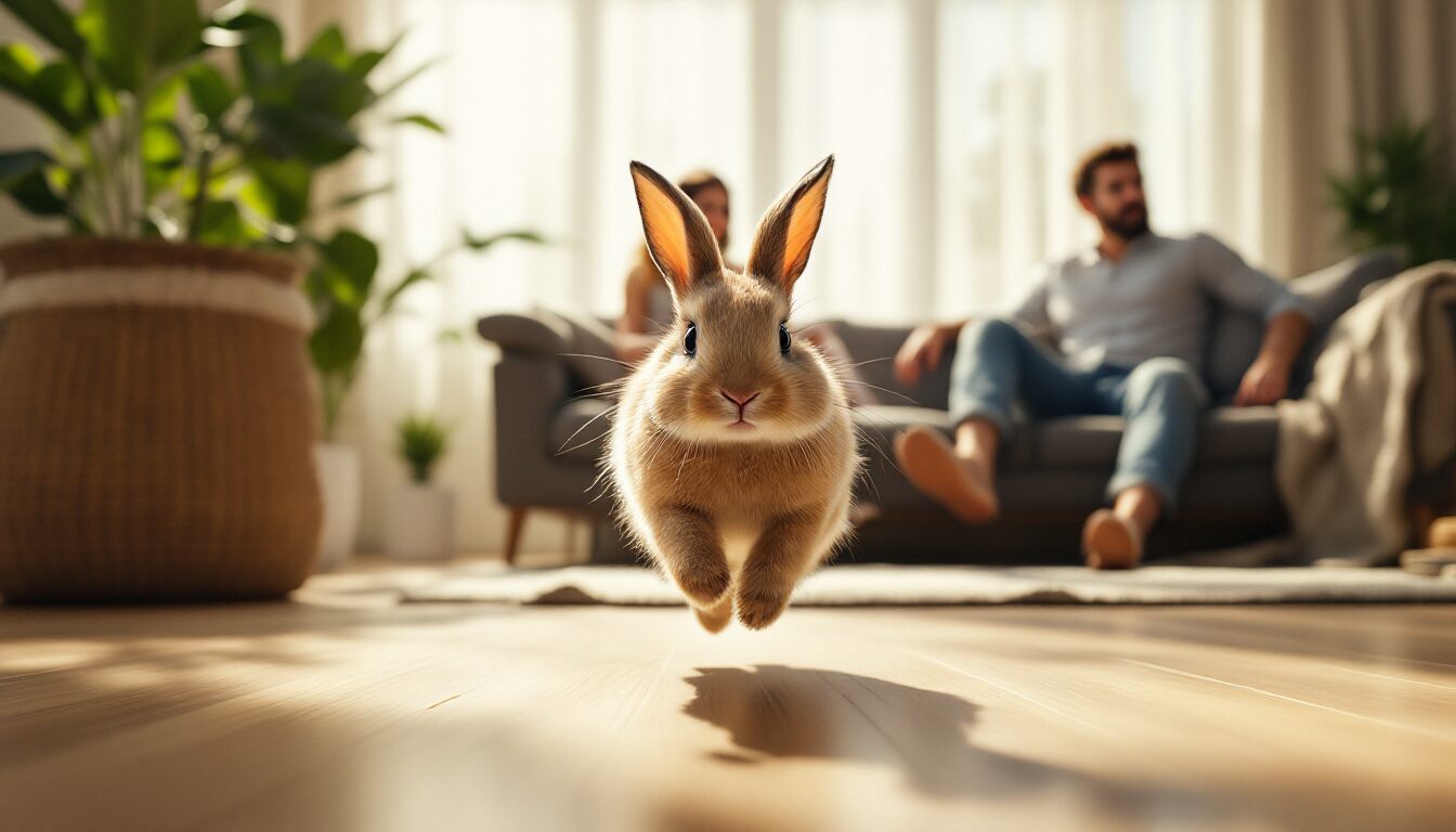 mon lapin court partout comme un fou