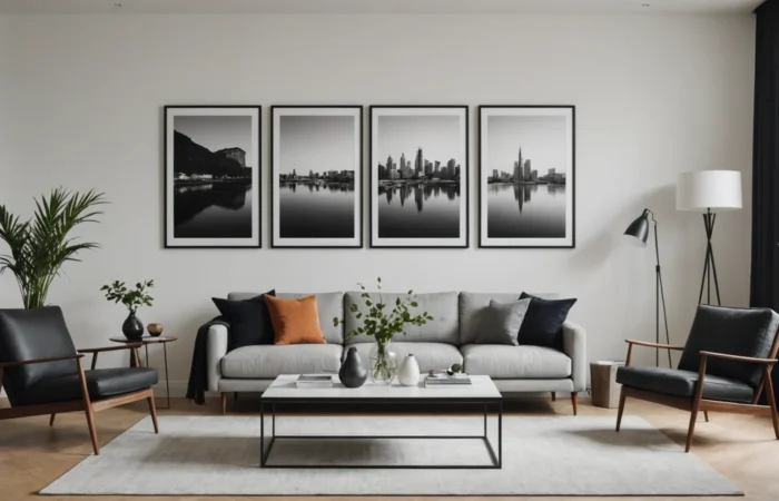 idées pour disposer 3 photos au mur