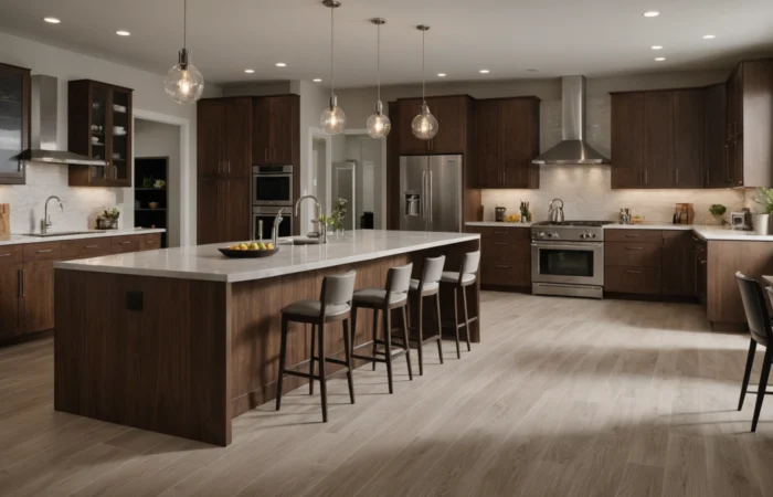 ilot central en bois pour cuisine